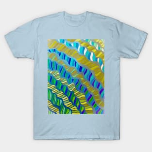 Waves of Blue, Yellow & Green T-Shirt